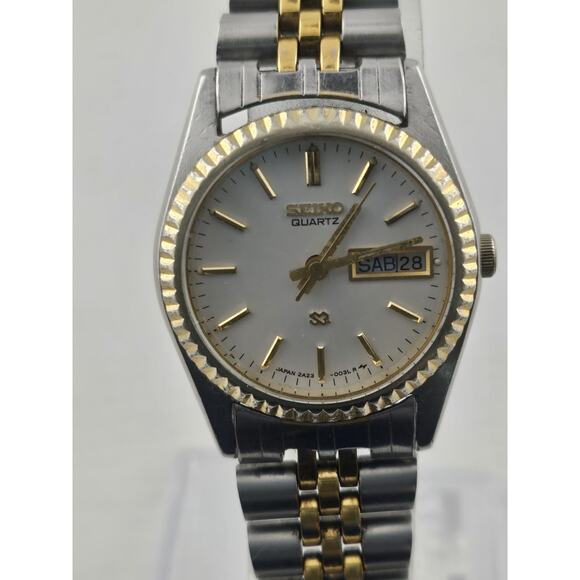 Seiko S3 2A23-0039 Ladies Day Date Presidential Style Bezel Quartz Watch Running - Picture 1 of 11